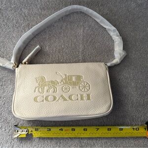 Coach Cream Leather Wristlet